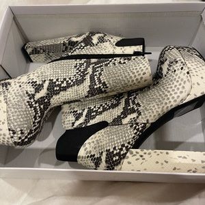 Snake Skin high platform booties